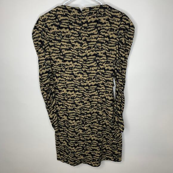Bardot Animal Sketch Faux Wrap Mini Dress Sz XS 4 - Picture 3 of 6